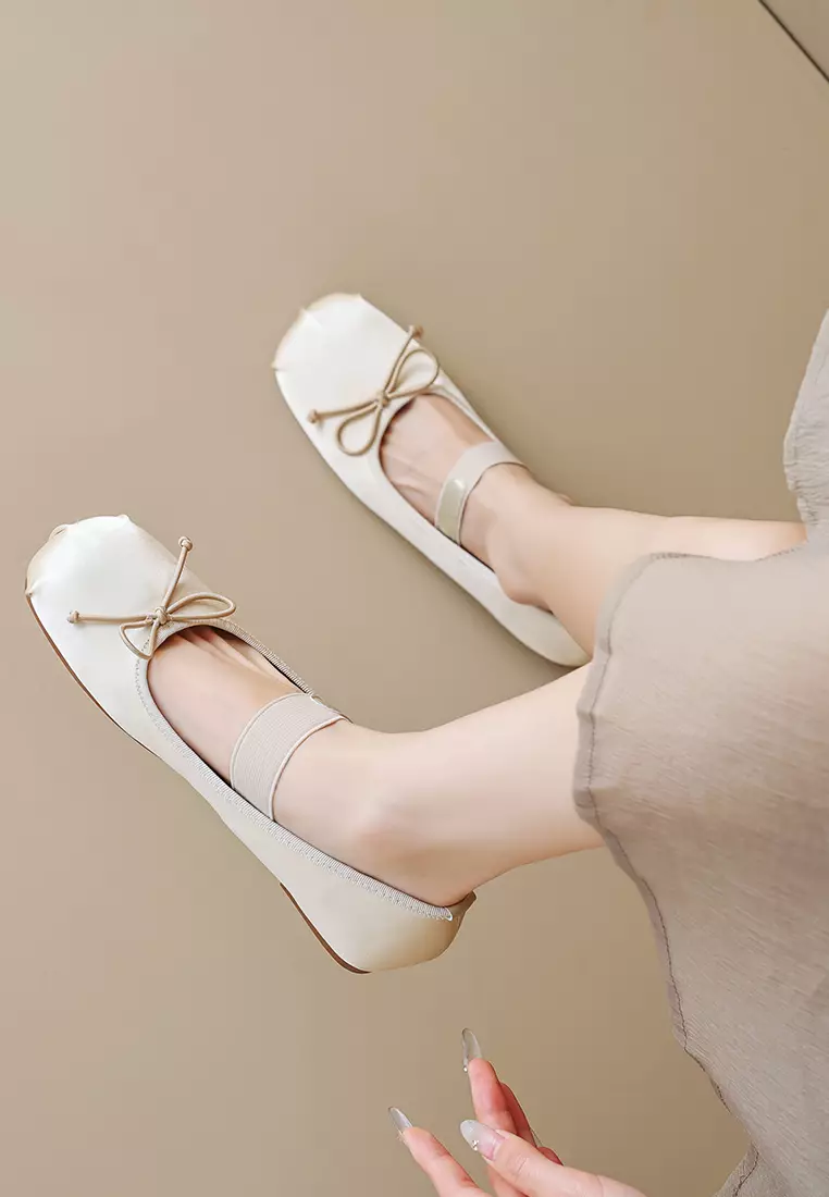 Elastic Strap Bowknot Mary Jane Shoes WW222-1