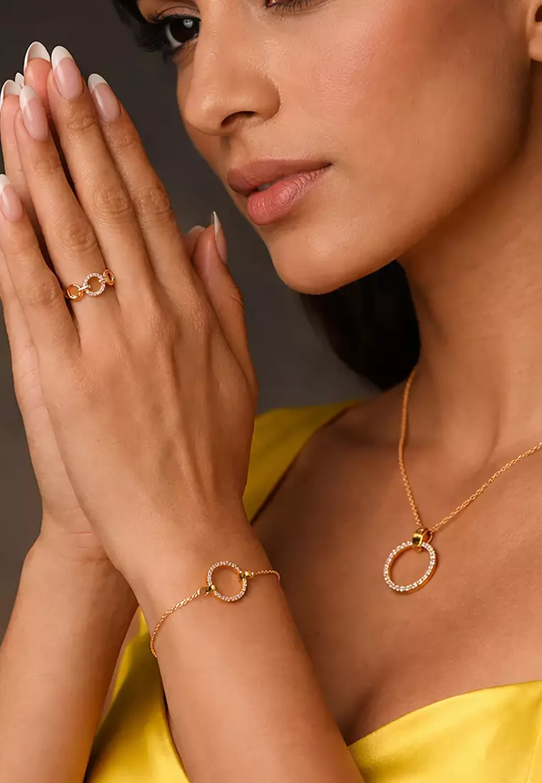 Orbit of Charm Necklace Embellished with SWAROVSKI® Crystal in Gold