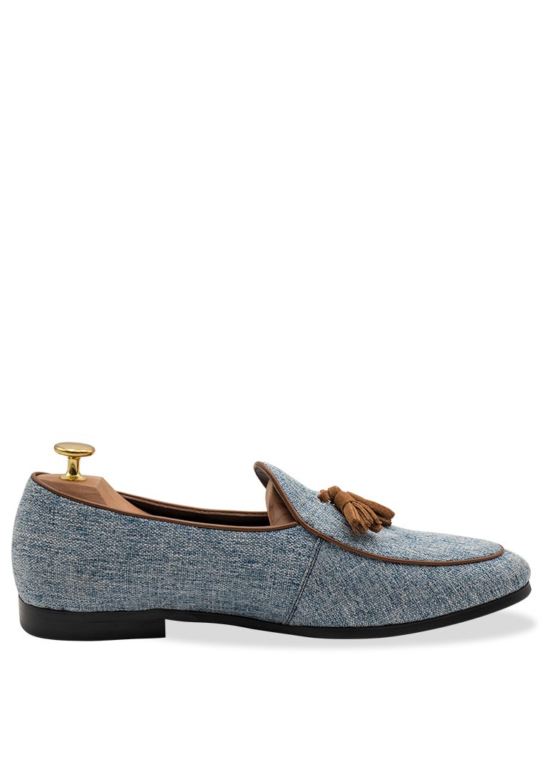 Rafael Blue Tassel Belgian Loafer