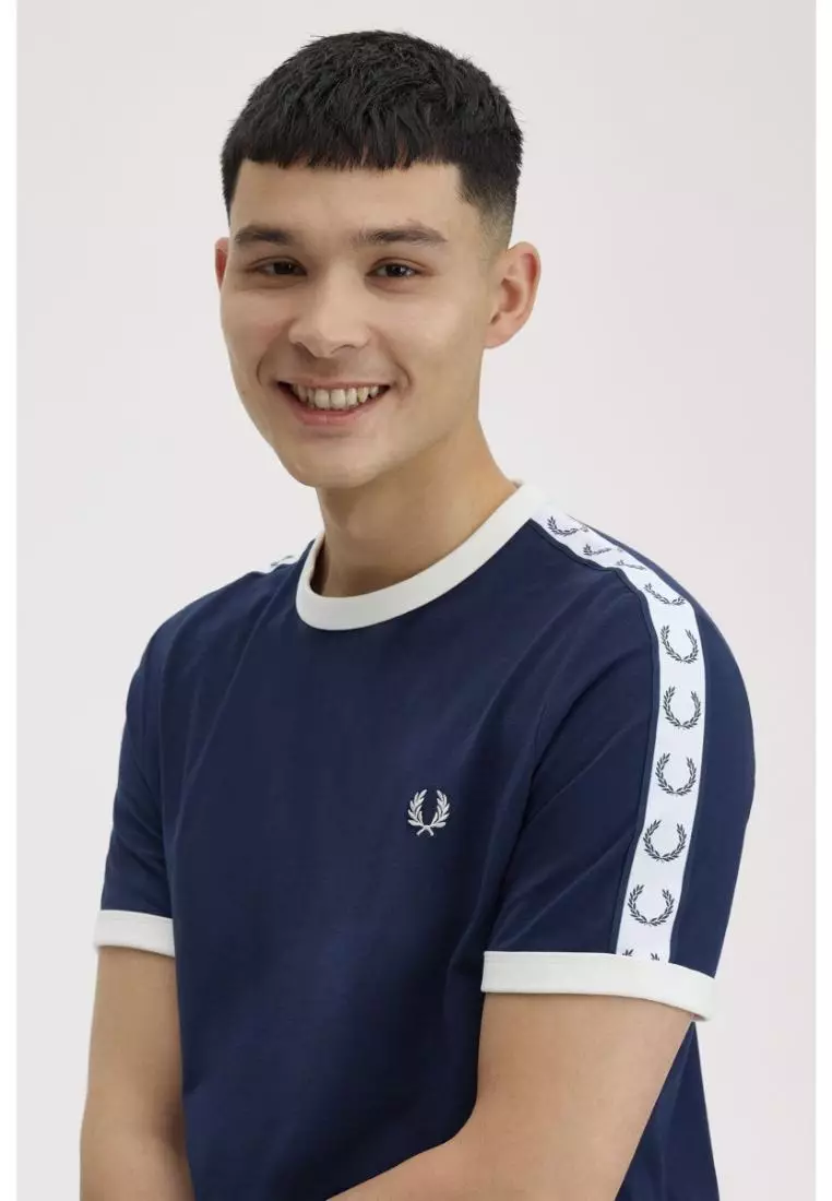 Fred Perry M4620 Taped Ringer T-Shirt (Carbon Blue)
