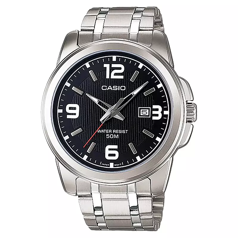 Jam Tangan Pria Analog Casio Standard MTP-1314D-1AVDF MTP1314 MTP-1314D Enticer Black Dial Stainless Steel Band