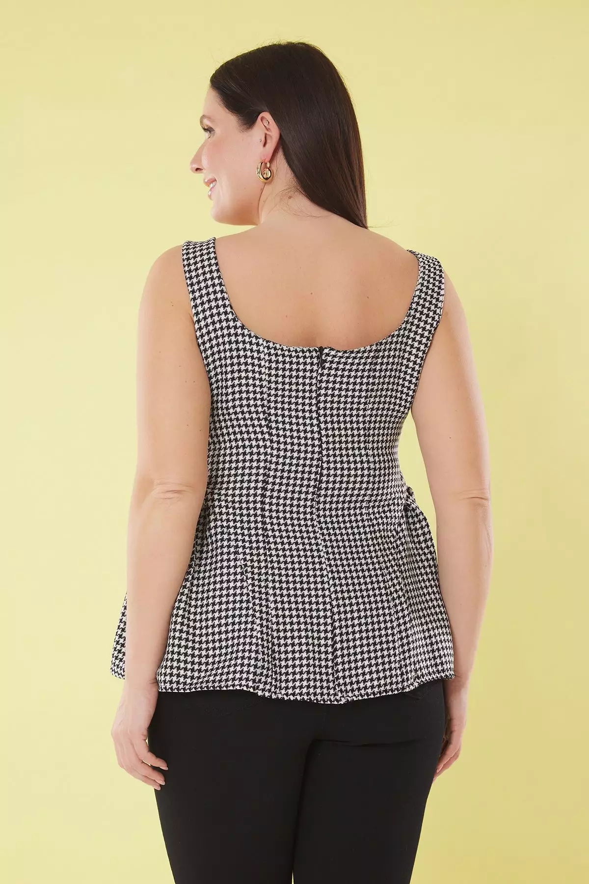 Plus Size Sleeveless Flared Blouse