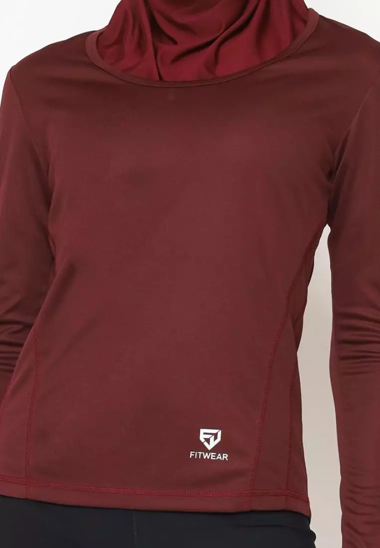 Fitwear - Kaos Olahraga Wanita ZELDA  DRYFIT BASELAYER L/S - MAROON