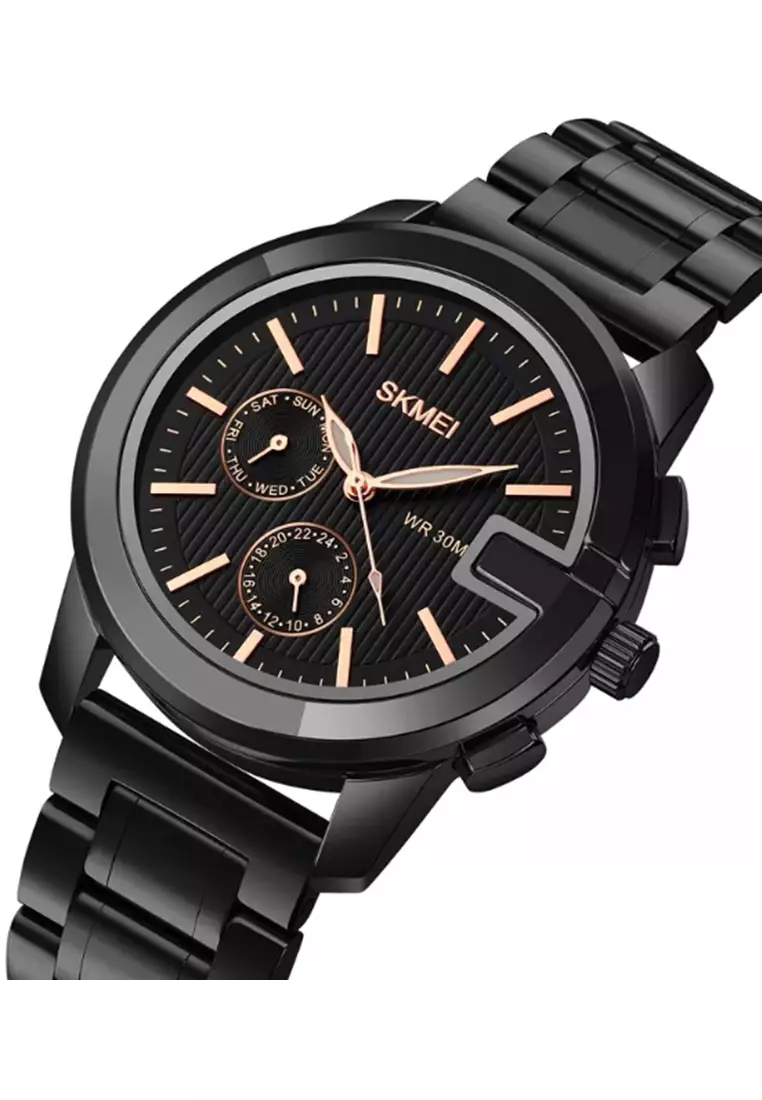 Jam Tangan Pria Analog Waterproof Strap Tali Material Stainless Steel IR64 ORIGINAL