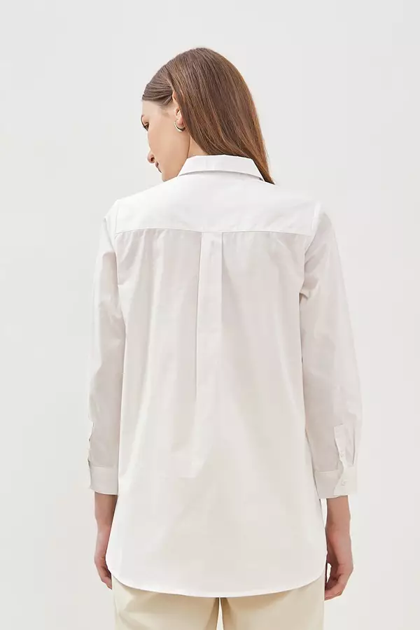 Minimal Estrella Embroidery Tunic - Offwhite