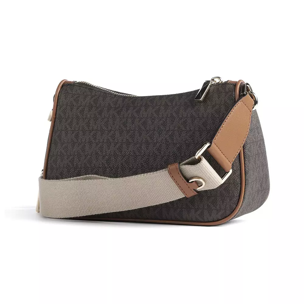 Jual MICHAEL KORS Jet Set Medium Crossbody Bag with Pouch Brown