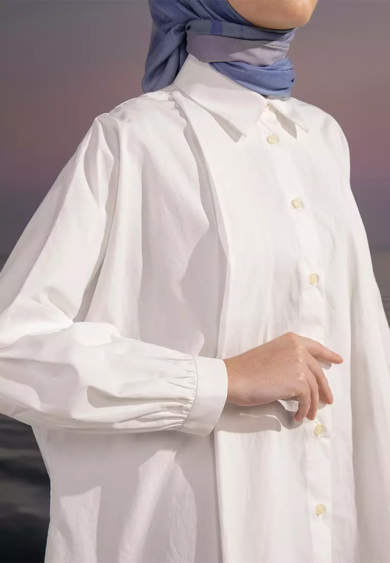 Kami Eline Oversized Top Bone White