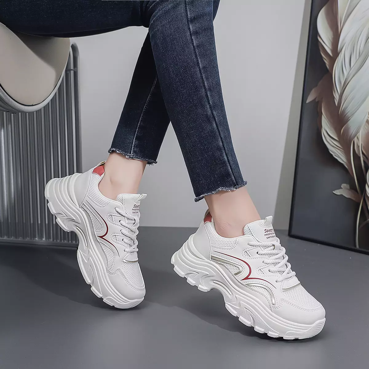 Sneaerks Cewek Kekinian Trendy Sepatu Wanita Fashion Bertali Style SM22	