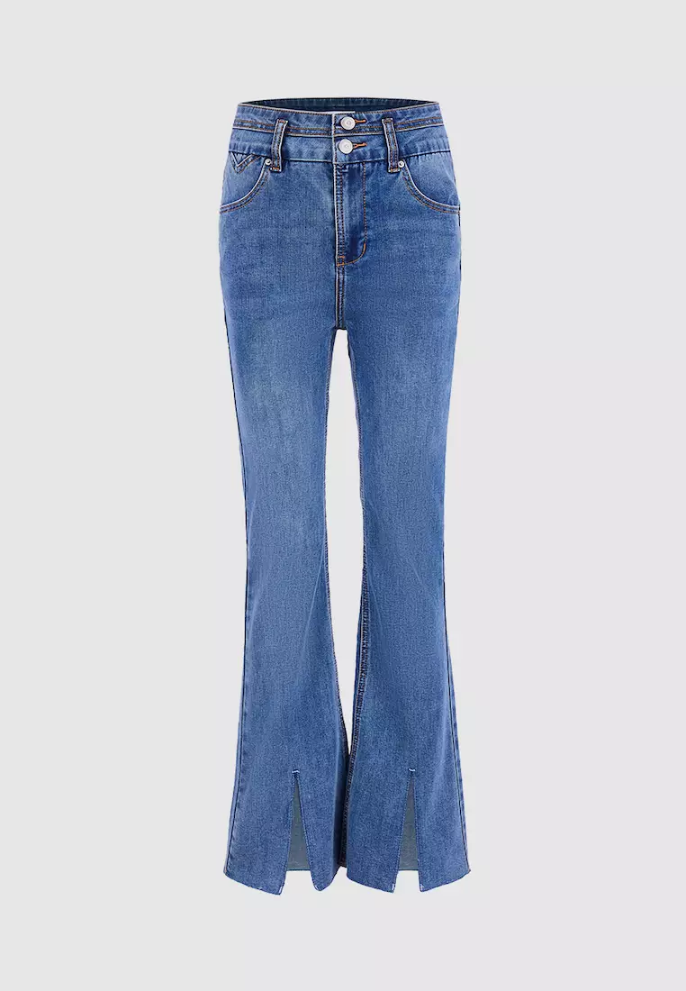 Buy Urban Revivo Slit Hem Flare Jeans 2024 Online