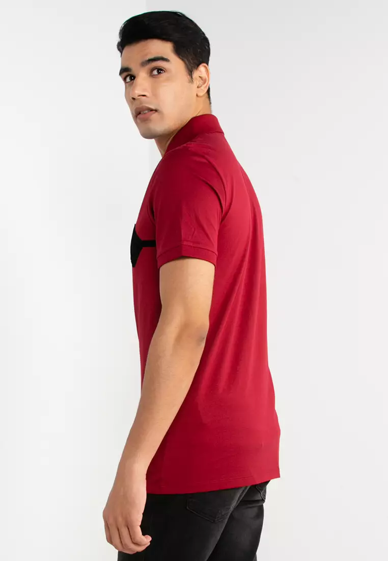 Red armani polo best sale shirt