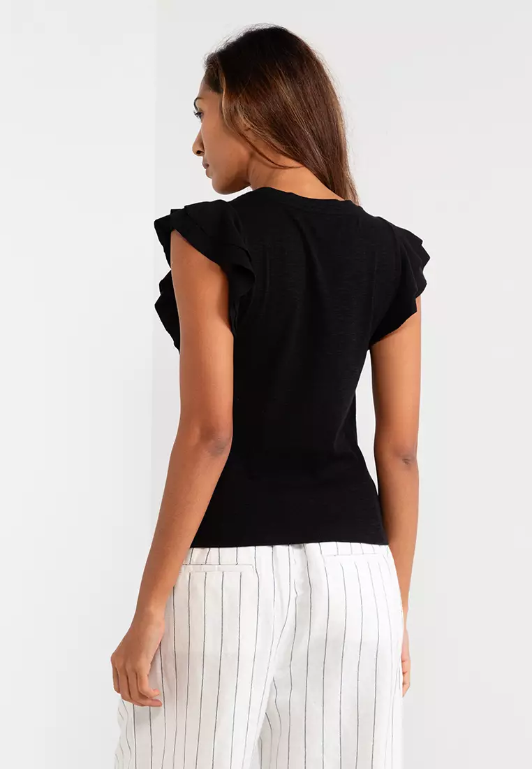線上選購 GAP Rib Double Flutter Top | ZALORA 台灣