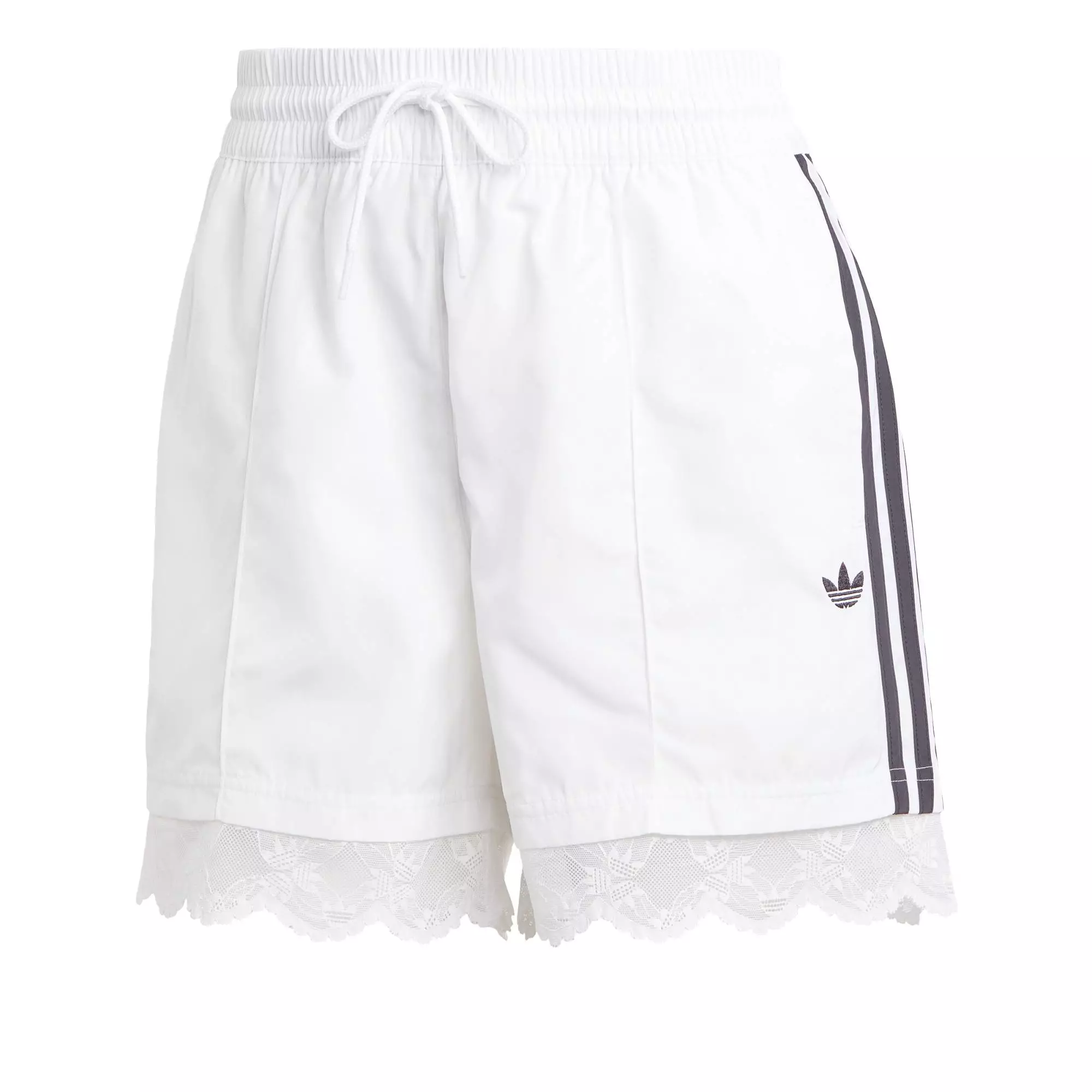 lace trim 3-stripes shorts