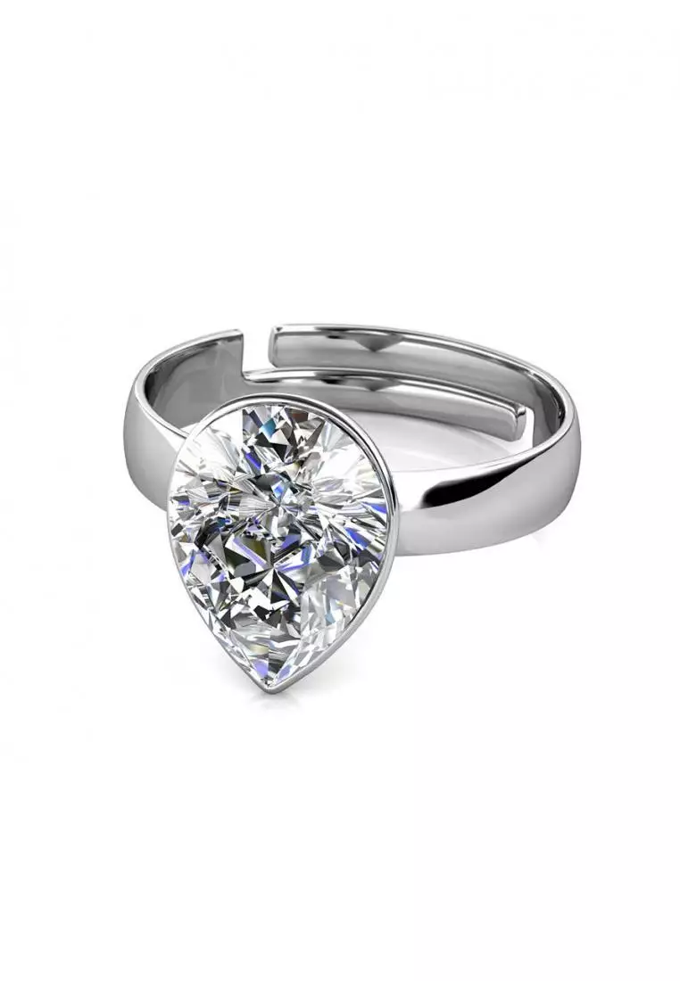 Winona Ring Adjustable size - Cincin Crystal Swarovski by Her Jewellery