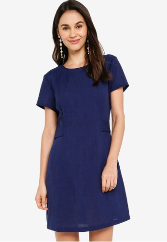 Jual ZALORA Contrast Panel Sheath Dress Original | ZALORA ...
