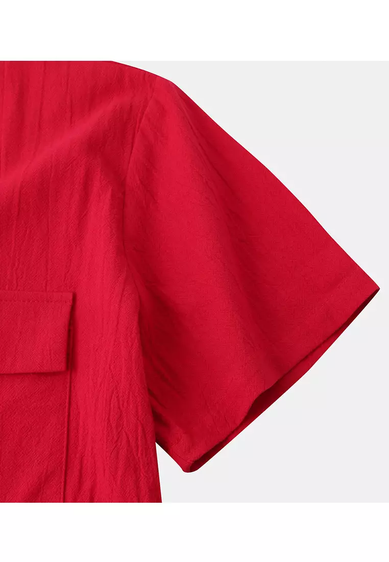 Loose Square-neck Linen Shirt YL-SKD01