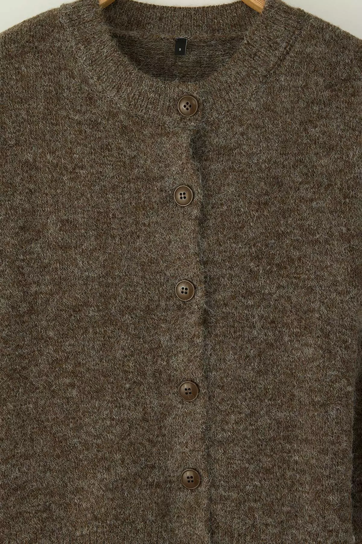 Mink Alpaca Wool Blended Wide Fit Knitwear Cardigan