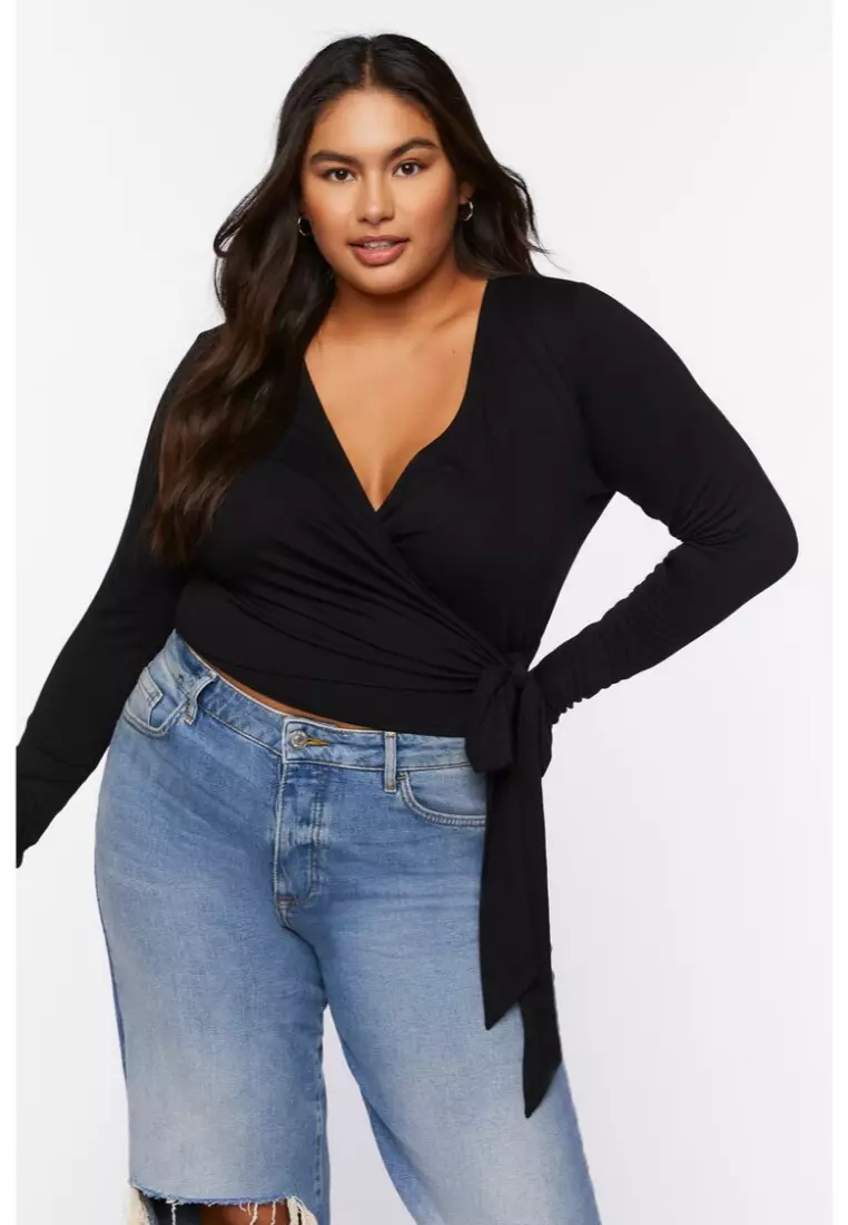 Buy FOREVER 21 Plus Size Plunging Wrap Top 2023 Online ZALORA