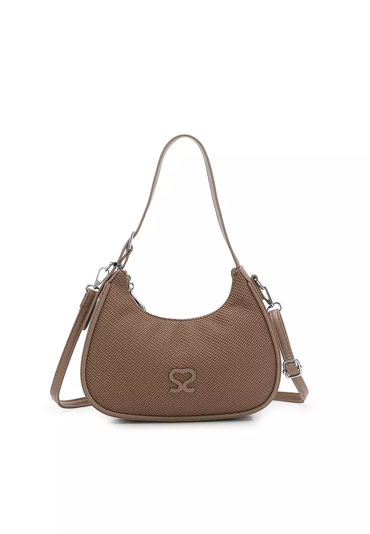 Women's Top Handle Bag / Sling Bag / Crossbody Bag / Shoulder Bag (Tas Tangan Wanita / Tas Selempang Wanita / Tas Bahu Wanita) - Cokelat