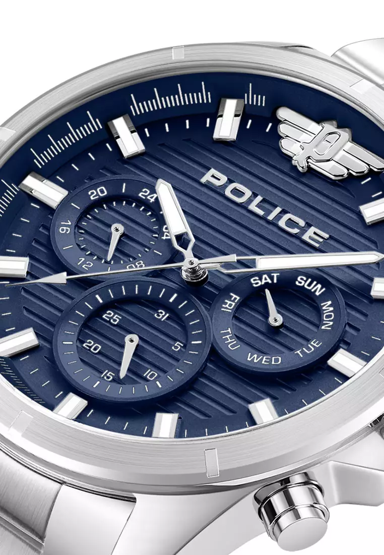 Police Malawi  Silver Stainless Steel Analog Quartz Watch For Men PPEWJK2227804