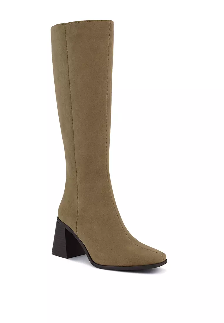Calf length suede boots store