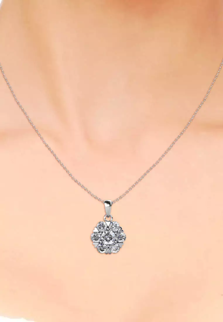 Romance Pendant WG - Kalung Crystal by Her Jewellery