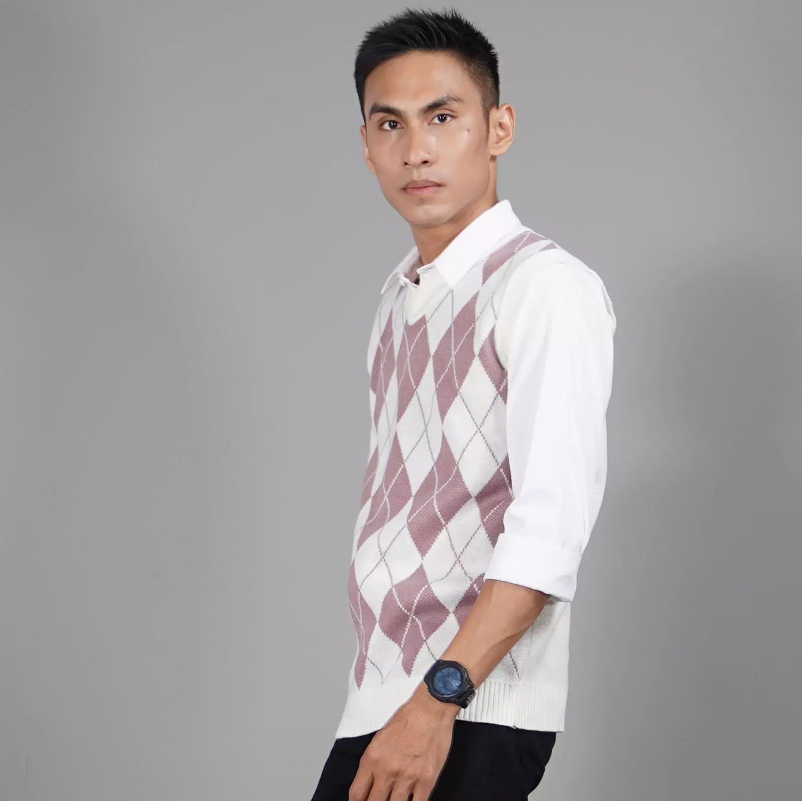  Rompi Rajut Motif Kotak Rompi Rajut Pria Gaya Korea - NILA