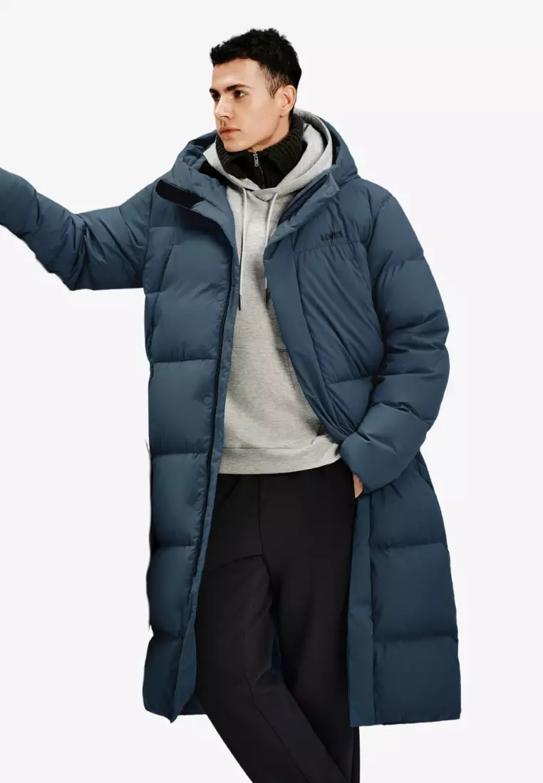 MEN'S K-SWISS LOGO LONG-CUT GOOSE DOWN JACKET