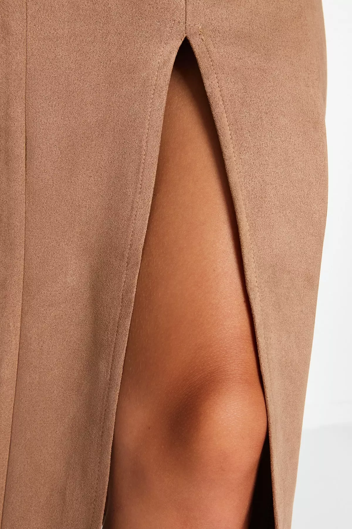 Faux Suede Midi Dress
