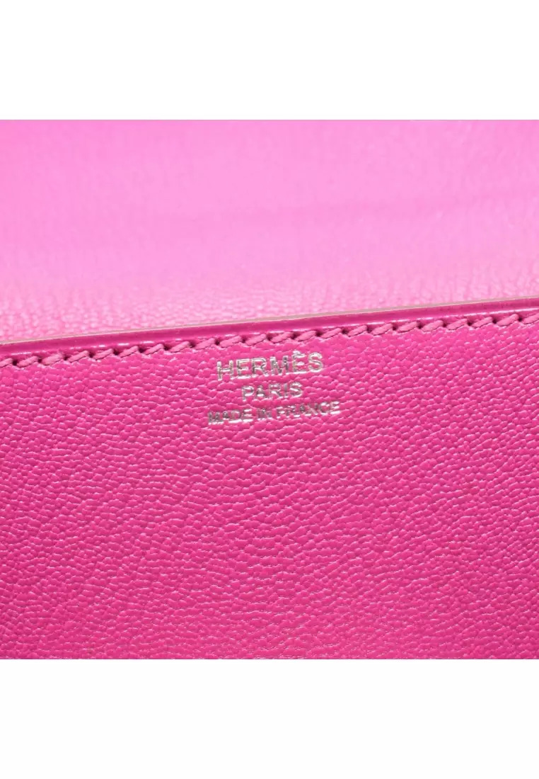 Pre-Loved Hermès cinematic magnolia 2WAY chain shoulder bag Chevre Pink purple silver hardware C engraved