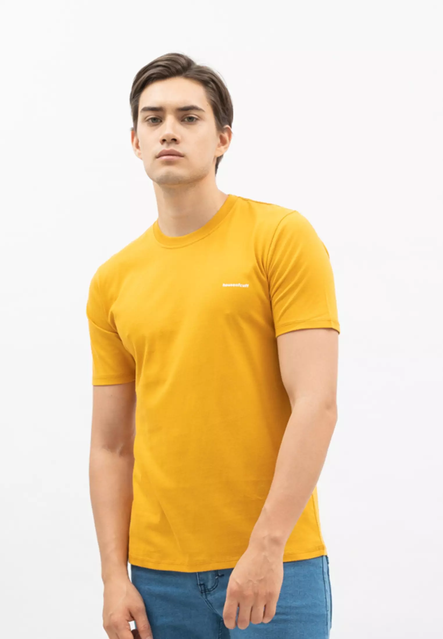 Kaos Polos Pria Premium Katun Combed Lengan Pendek Mustard