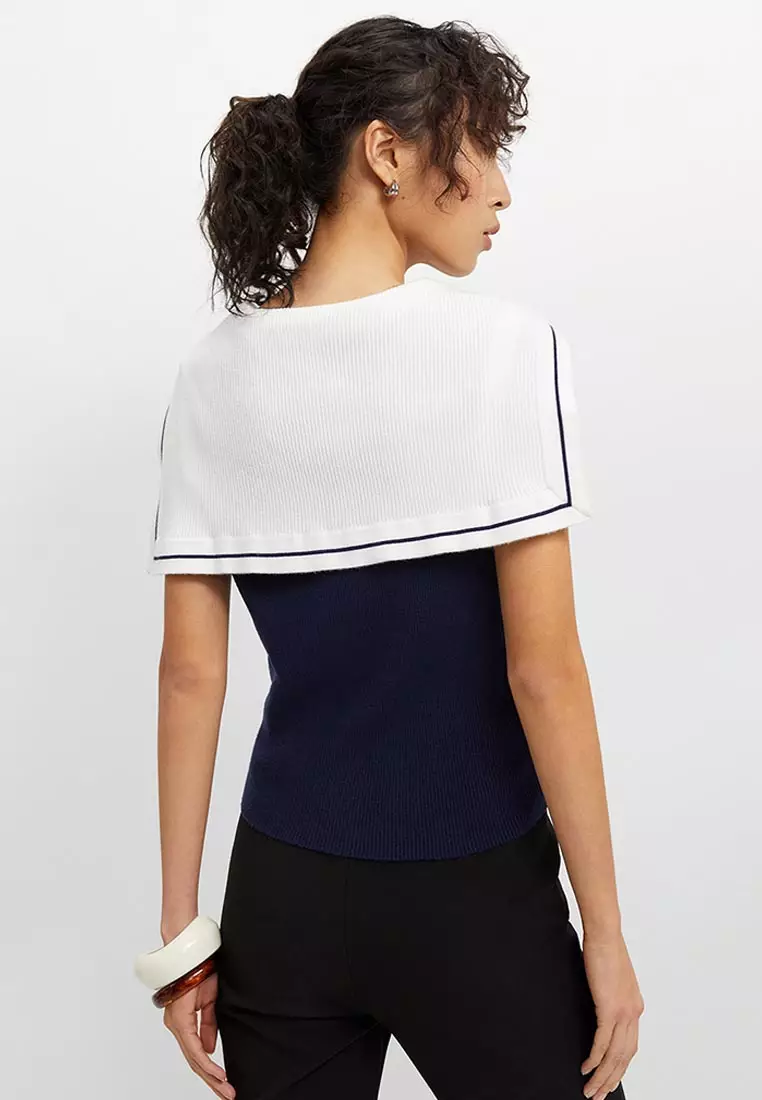 Sailor Collar Knit Top