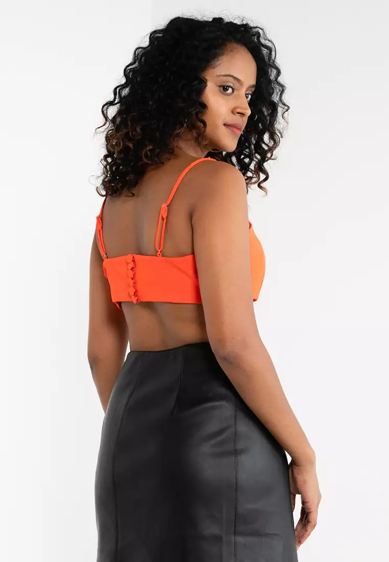 Abba Sleeveless Strap Cropped Top
