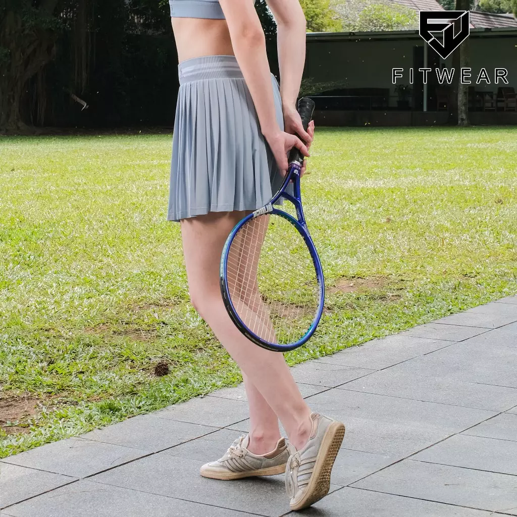 Fitwear Rok + Inner Padel Wanita Olahraga XAVIERA MEDIUM PLEATS - BABY BLUE