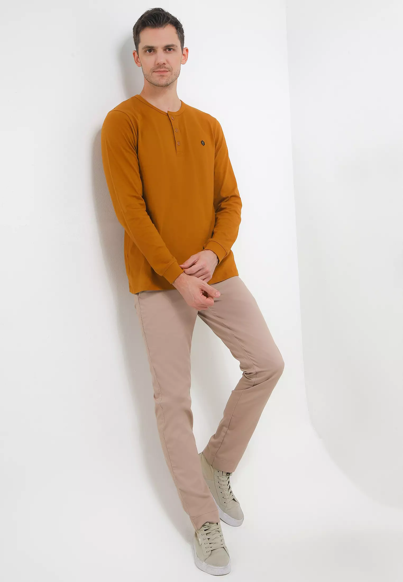 Cressida Regular Fit Long Sleeves Hanley T-Shirt A247K - Yellow