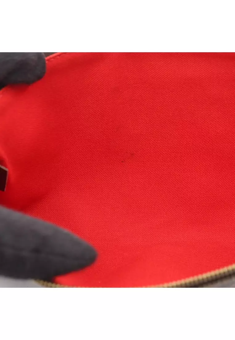 Pre-Loved Louis Vuitton Sophie Damier  ebene 2WAY chain handbag PVC leather Brown