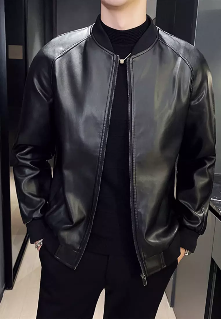 Men's Slim Vintage Faux Leather Jacket MJ6601