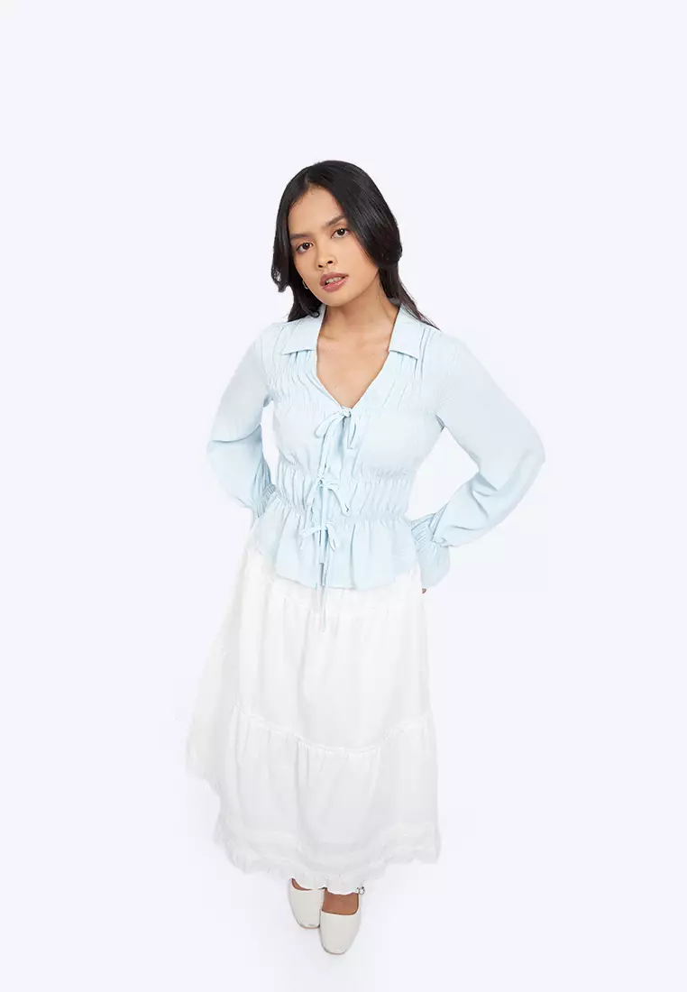 Pleated A-Line Skirt
