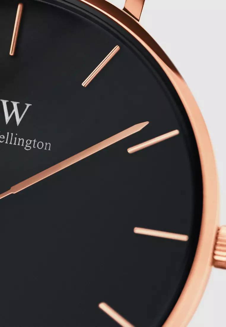 Petite Melrose 32mm Watch Black dial Mesh strap Rose Gold Female watch Ladies watch Watch for women DW