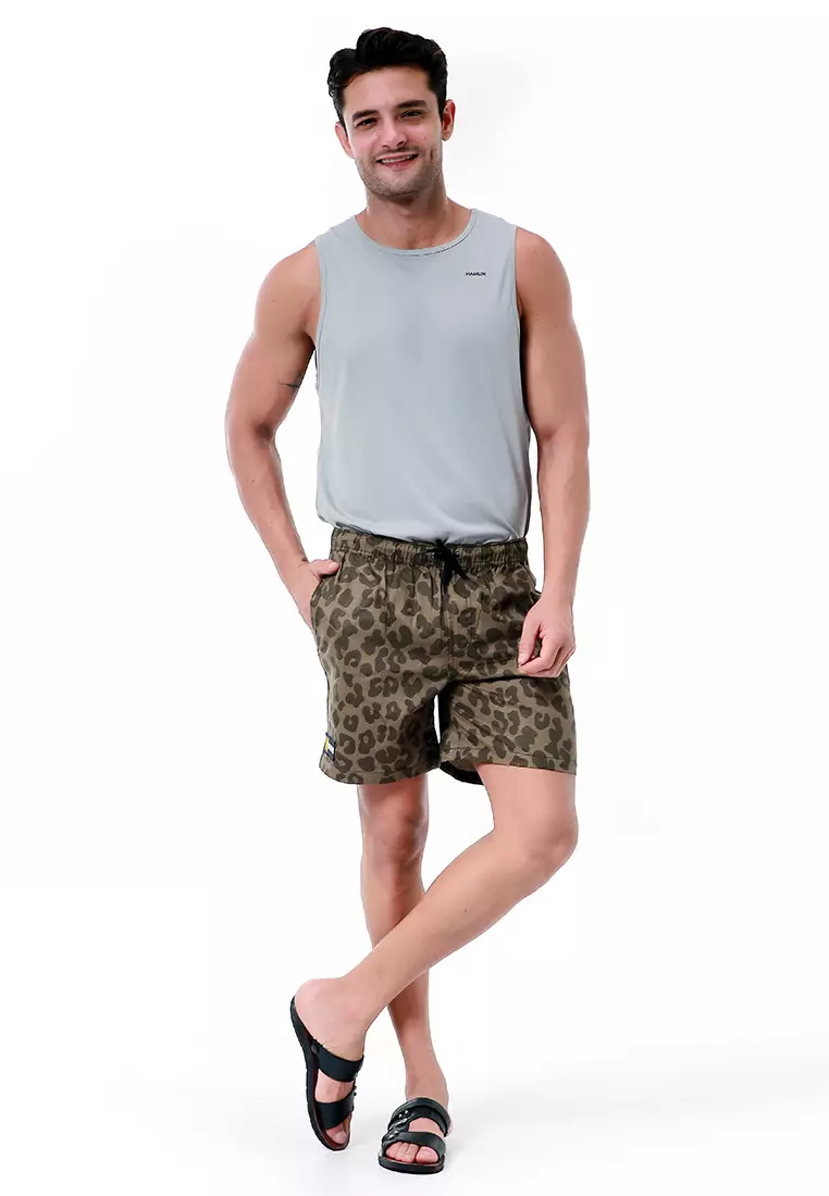 Grissham Celana Pendek Pria Boxer Short Pants Casual Camouflage Motive Material Cotton ORIGINAL - Brown