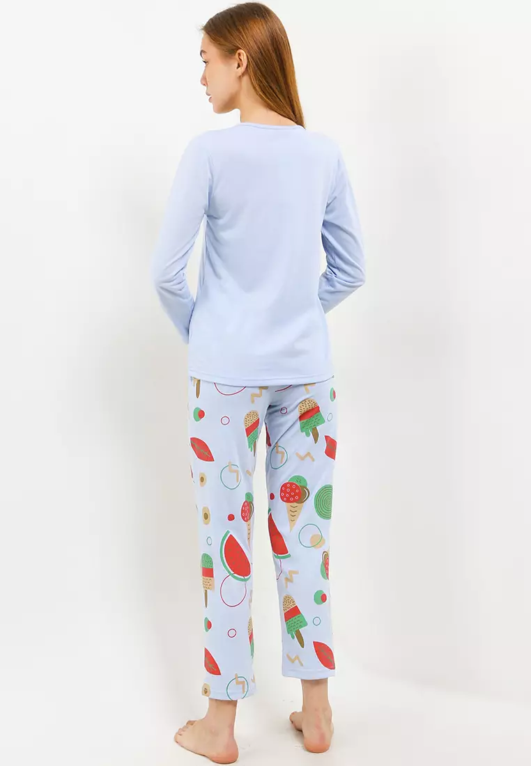Pyjama Baju Tidur Long Sleeve Long Pants Sleepwear