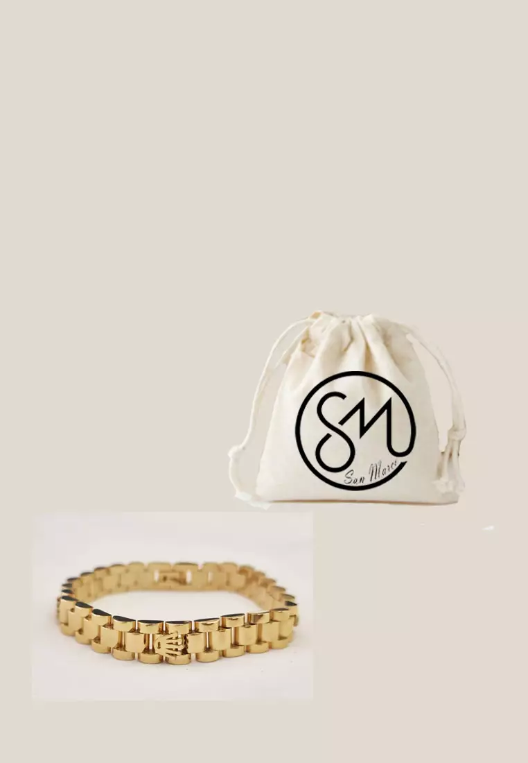 Men's Accessories Crowns Stainless Steel Men's Bracelet Gelang Pria Solid Gold