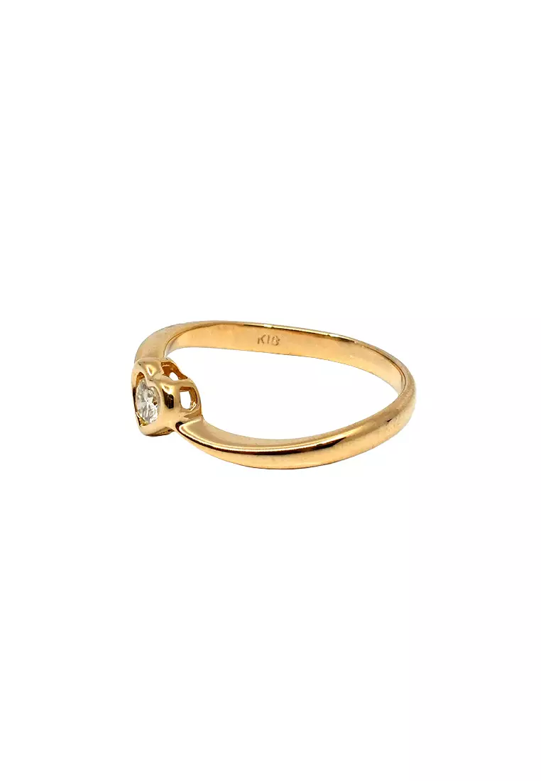 18K Yellow Gold Lady Ring with Diamonds