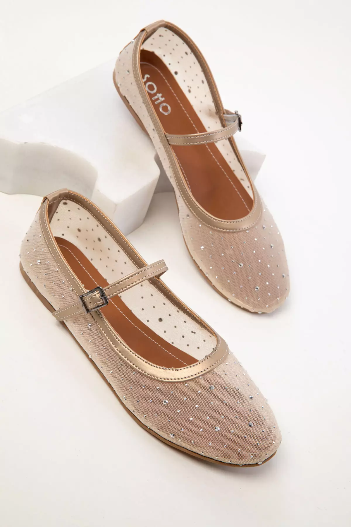 Gold Women's Ballerinas 20471