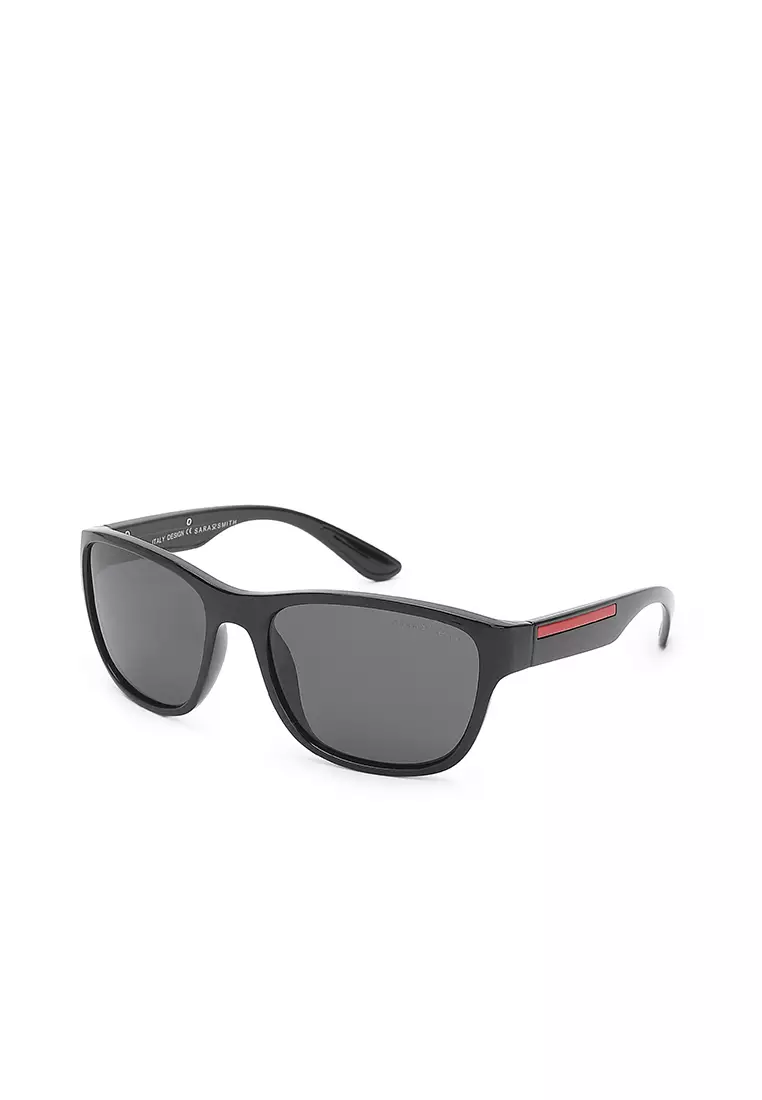 Unisex Casual Polarized Rectangular Sunglasses - Light Black