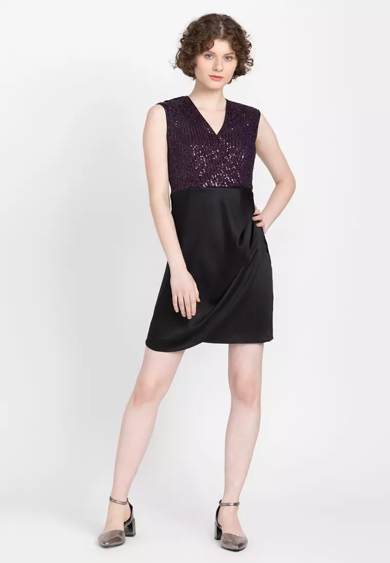 Purple sequin party on sale dress