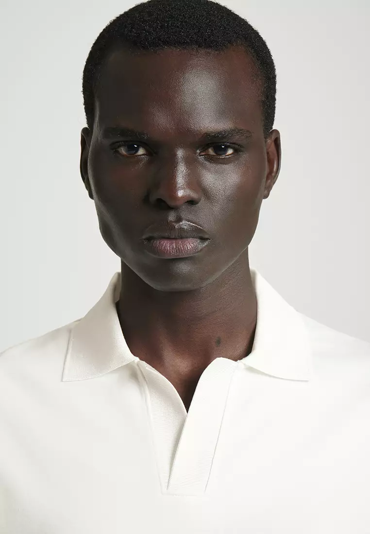 Relaxed Open-Collar Polo Shirt