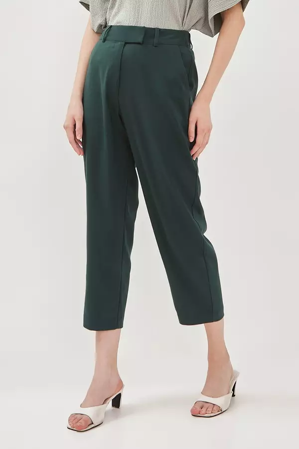 Minimal Terra Ankle Baggy Pants - Dark Green
