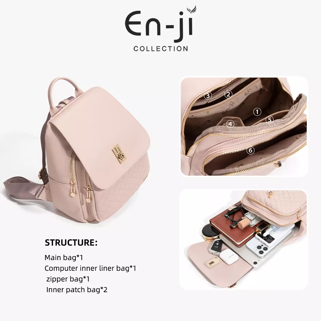 En-ji Munro Backpack Wanita Warna Cream