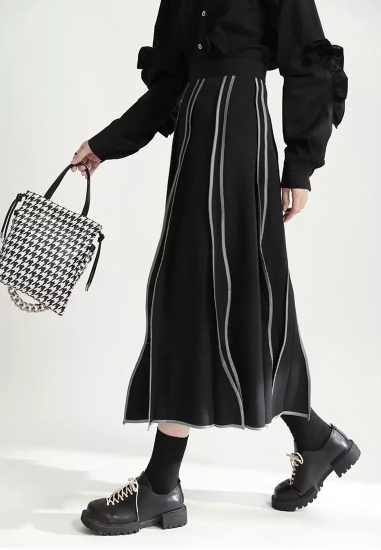 VANSA Fashion Pleated Panel Skirt VCW-Sk2672