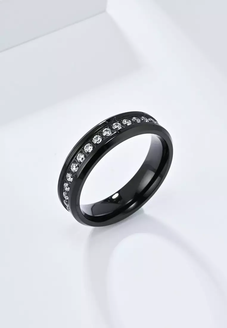 Titanium Steel Zircon Ring JW QF-JZ850